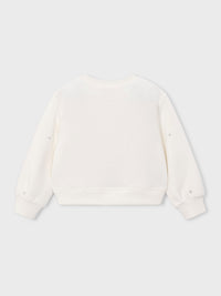 Sweat aplicações Crú (Creme / Pérola)  para Menina - Mayoral