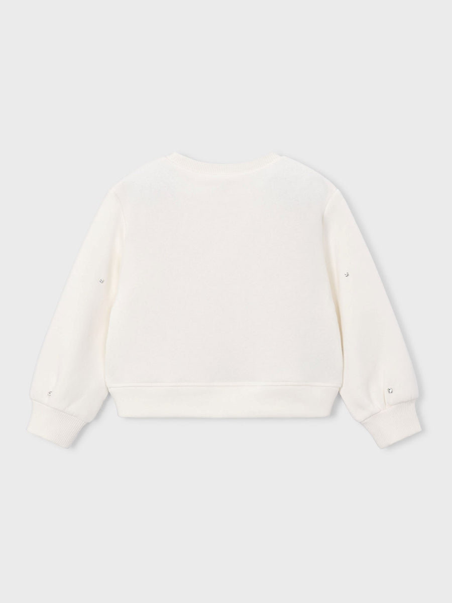 Sweat aplicações Crú (Creme / Pérola)  para Menina - Mayoral