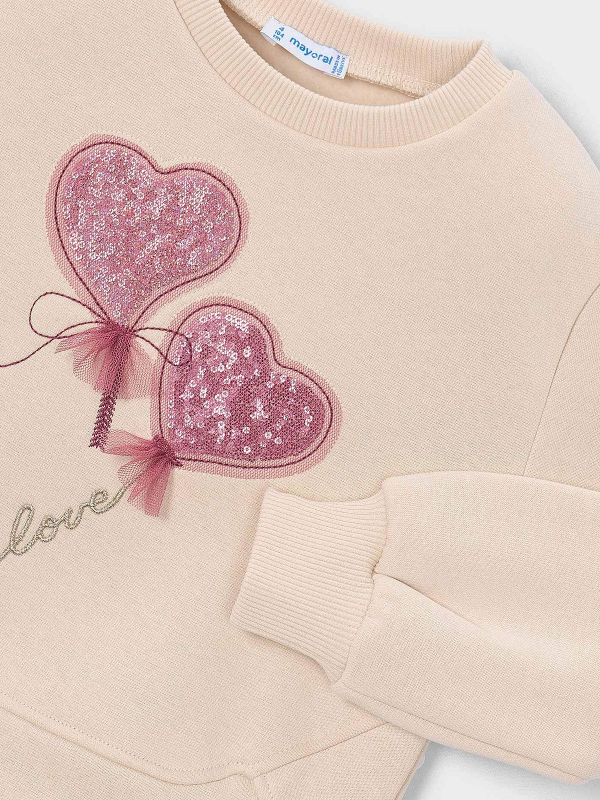 Sweat aplicações Tofu (Bege)  para Menina - Mayoral