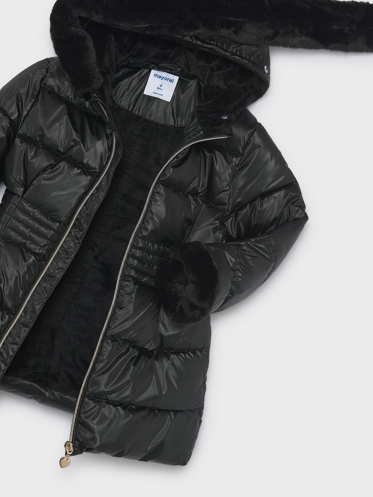 Blusão metalizado pelo Preto (Preto)  para Menina - Mayoral