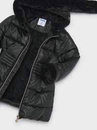 Blusão metalizado pelo Preto (Preto)  para Menina - Mayoral