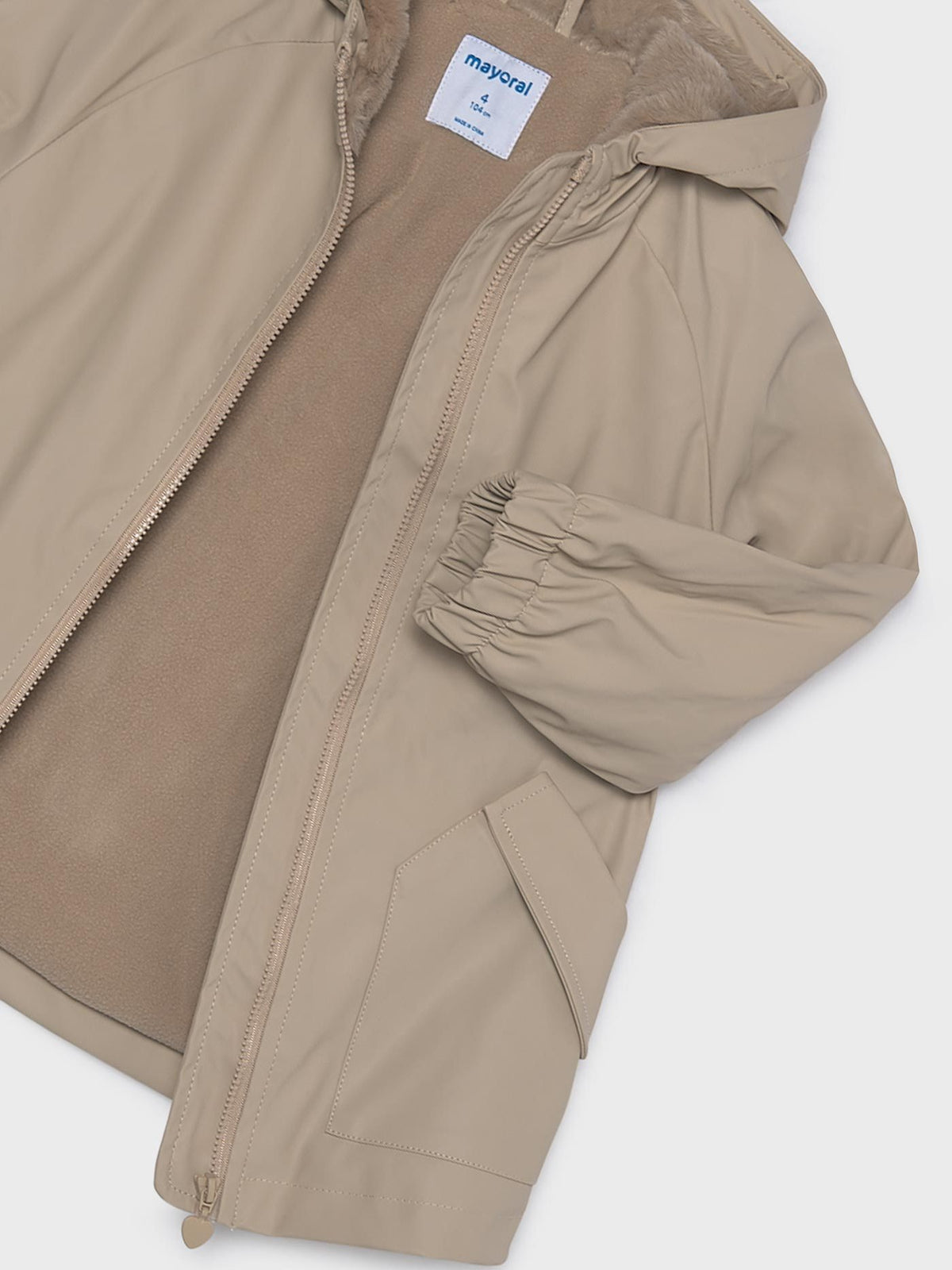 Parka com capucho pêlo Gofre (Castanho Claro)  para Menina - Mayoral