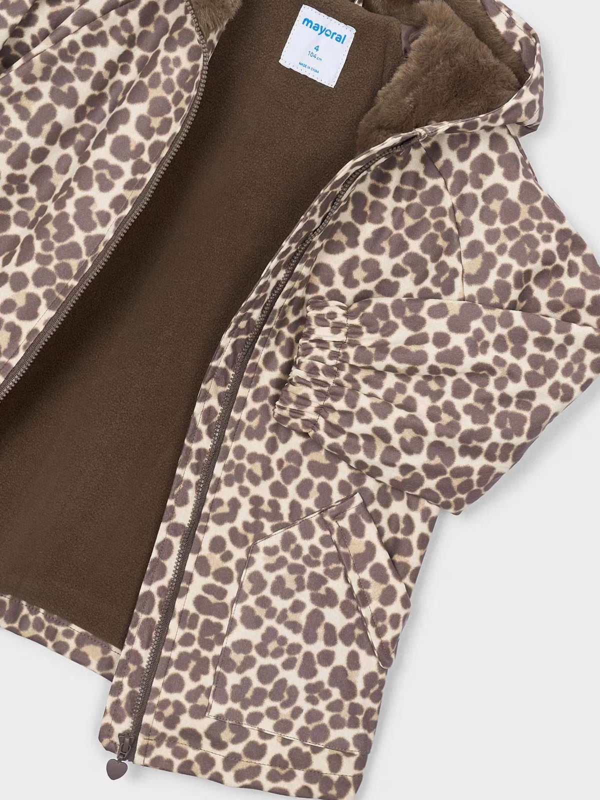 Parka com capucho pêlo Castanha (Castanho)  para Menina - Mayoral