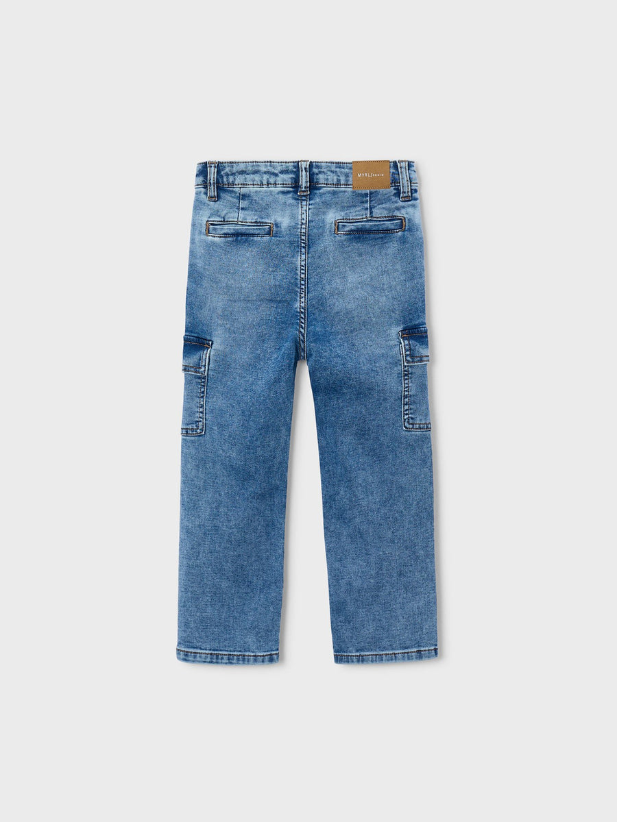 Calça soft denim cargo Claro (Ganga c/ Lavagem)  para Menino - Mayoral