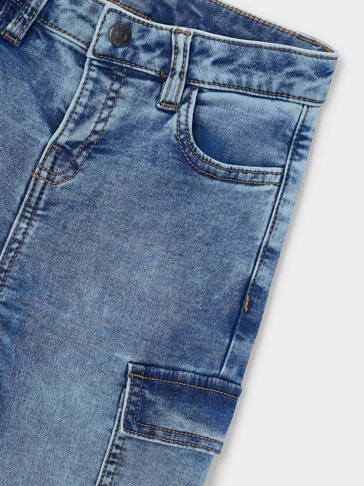 Calça soft denim cargo Claro (Ganga c/ Lavagem)  para Menino - Mayoral