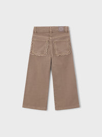 Calça sarja marine Gofre (Castanho Claro)  para Menina - Mayoral