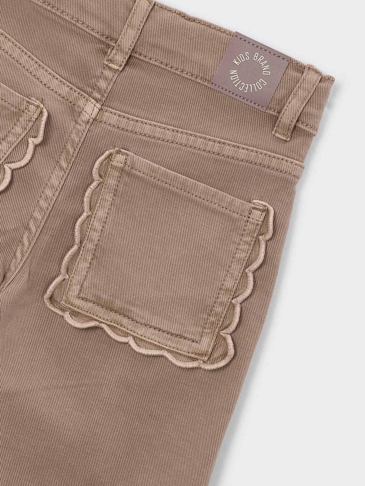 Calça sarja marine Gofre (Castanho Claro)  para Menina - Mayoral