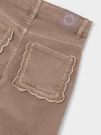 Calça sarja marine Gofre (Castanho Claro)  para Menina - Mayoral