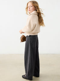 Calça ganga wide leg Carvão (Cinza Escuro)  para Menina - Mayoral