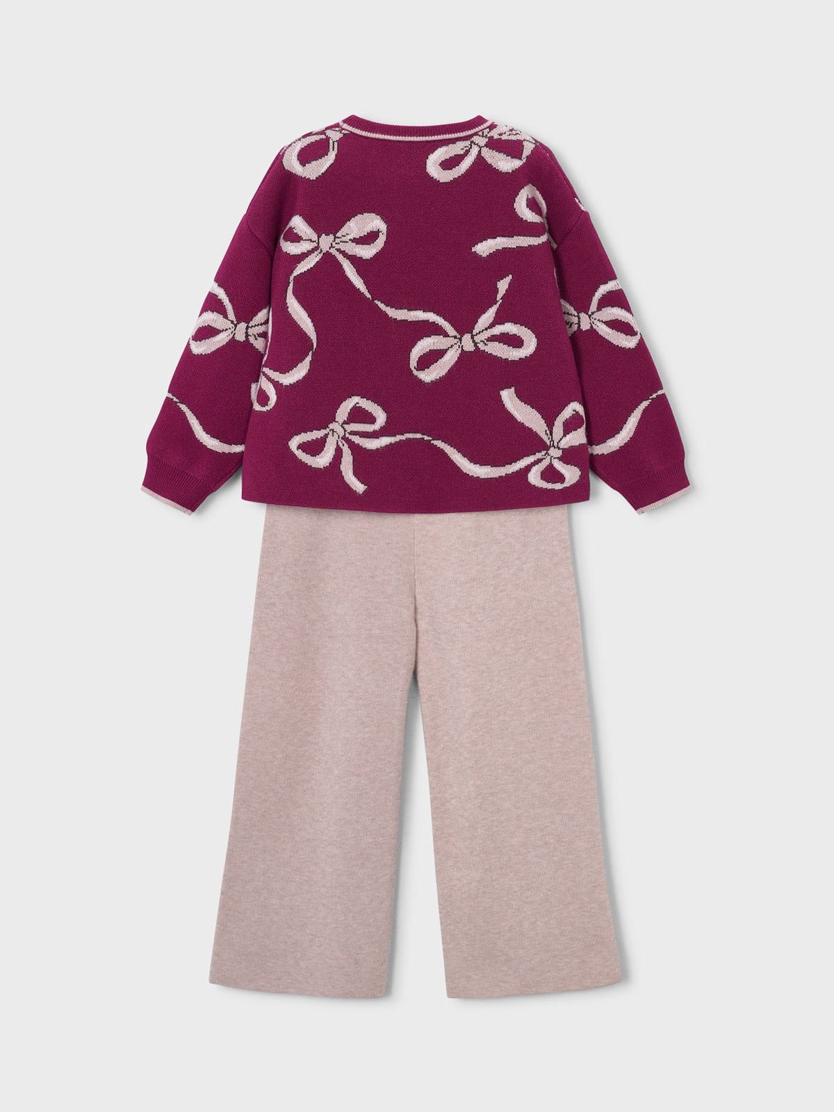 Conj. calça tricot Framboesa (Vermelho Escuro)  para Menina - Mayoral