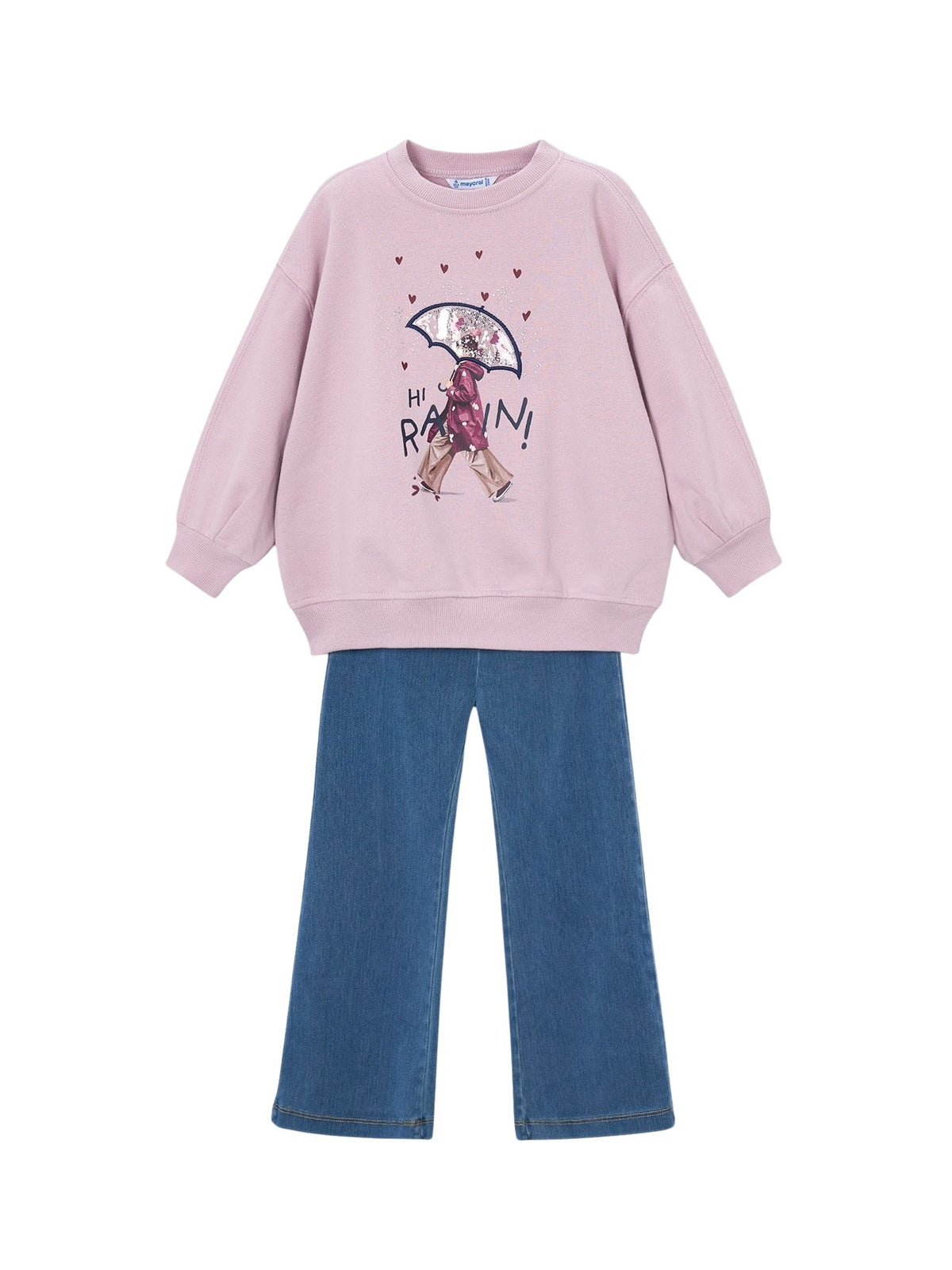 Conj. leggings flare Rosa malva (Lilás)  para Menina - Mayoral