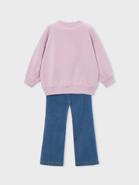 Conj. leggings flare Rosa malva (Lilás)  para Menina - Mayoral