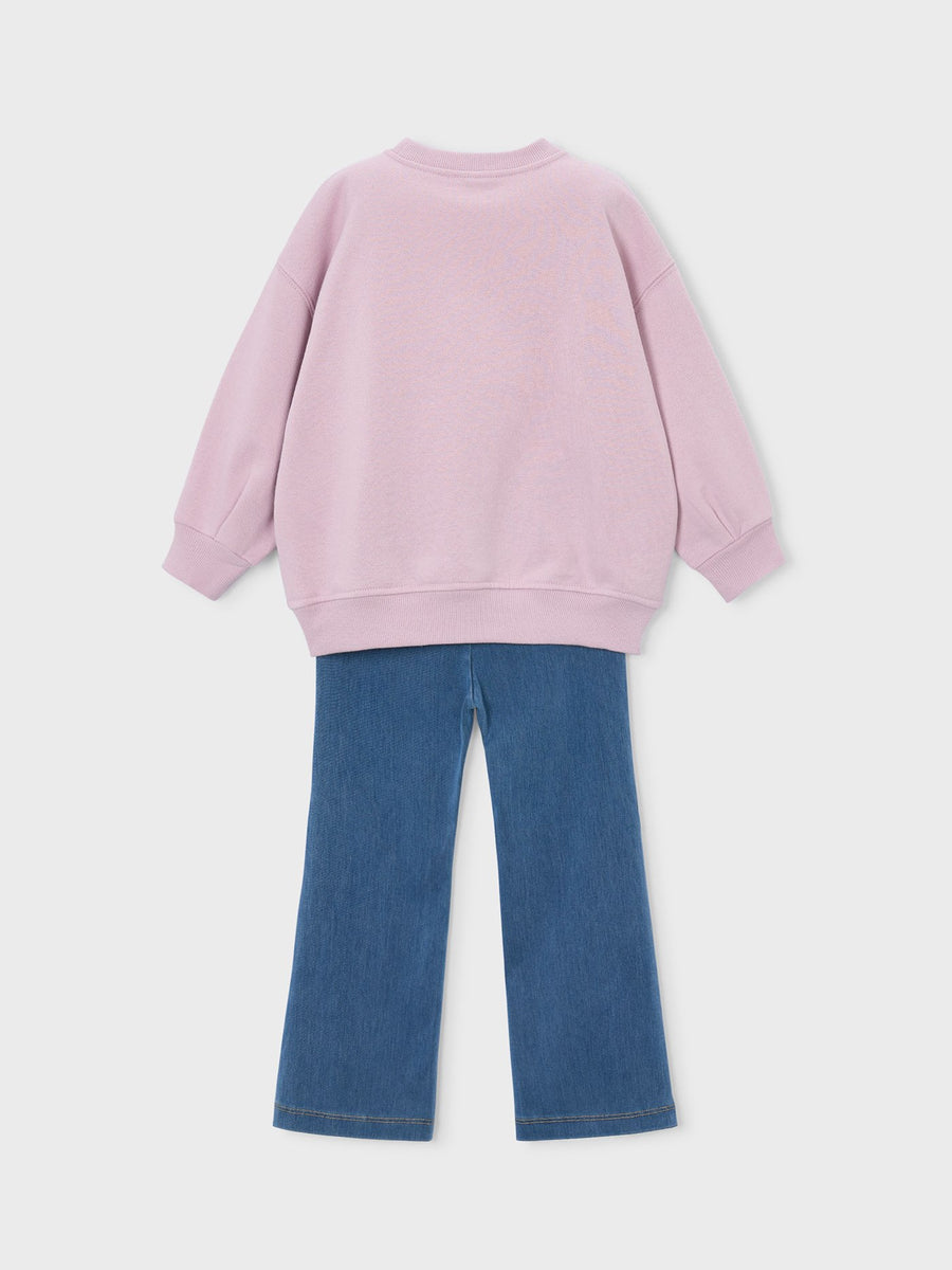 Conj. leggings flare Rosa malva (Lilás)  para Menina - Mayoral