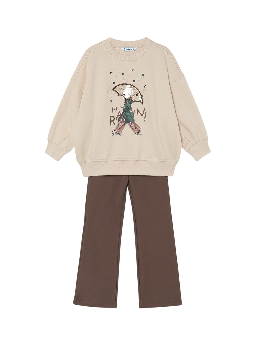 Conj. leggings flare Café (Castanho Escuro)  para Menina - Mayoral