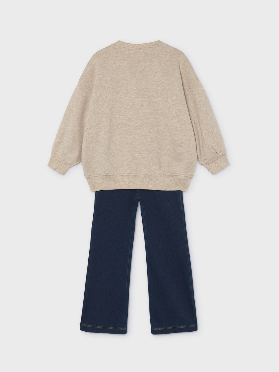 Conj. leggings flare Quinoa vig (Bege)  para Menina - Mayoral