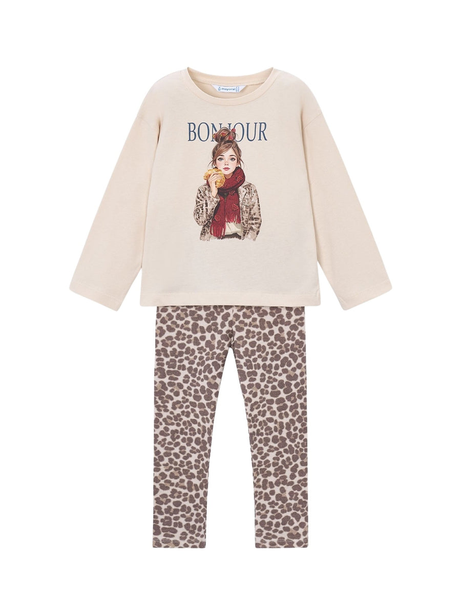 Conj. leggings estampadas Castanha (Castanho)  para Menina - Mayoral