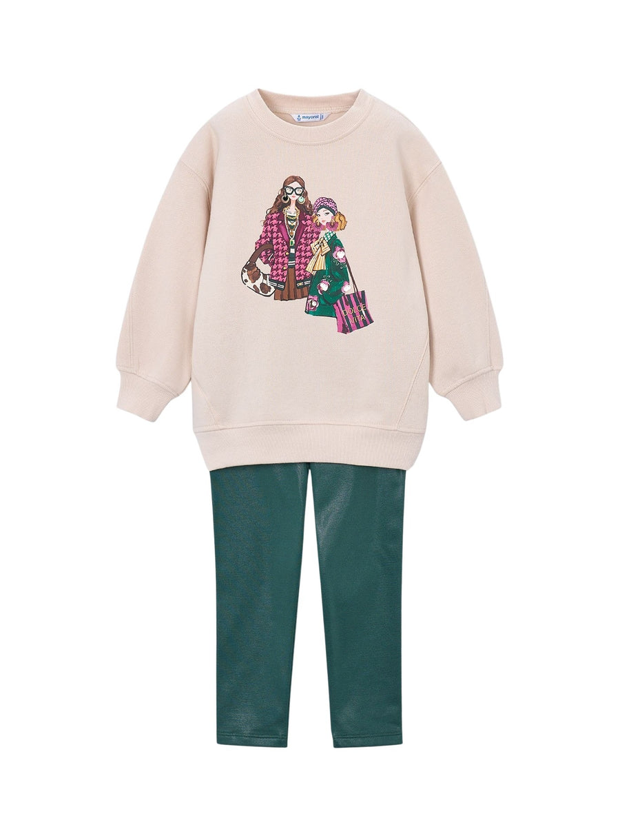 Conj. leggings blotch V.garrafa (Verde Escuro)  para Menina - Mayoral