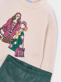Conj. leggings blotch V.garrafa (Verde Escuro)  para Menina - Mayoral