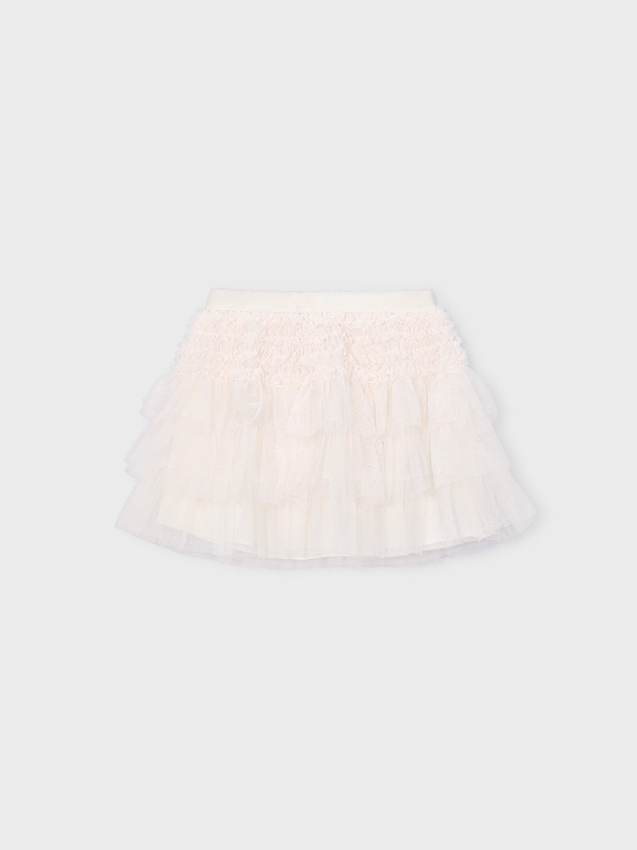 Saia tul folhos Soja (Creme / Pérola)  para Menina - Mayoral