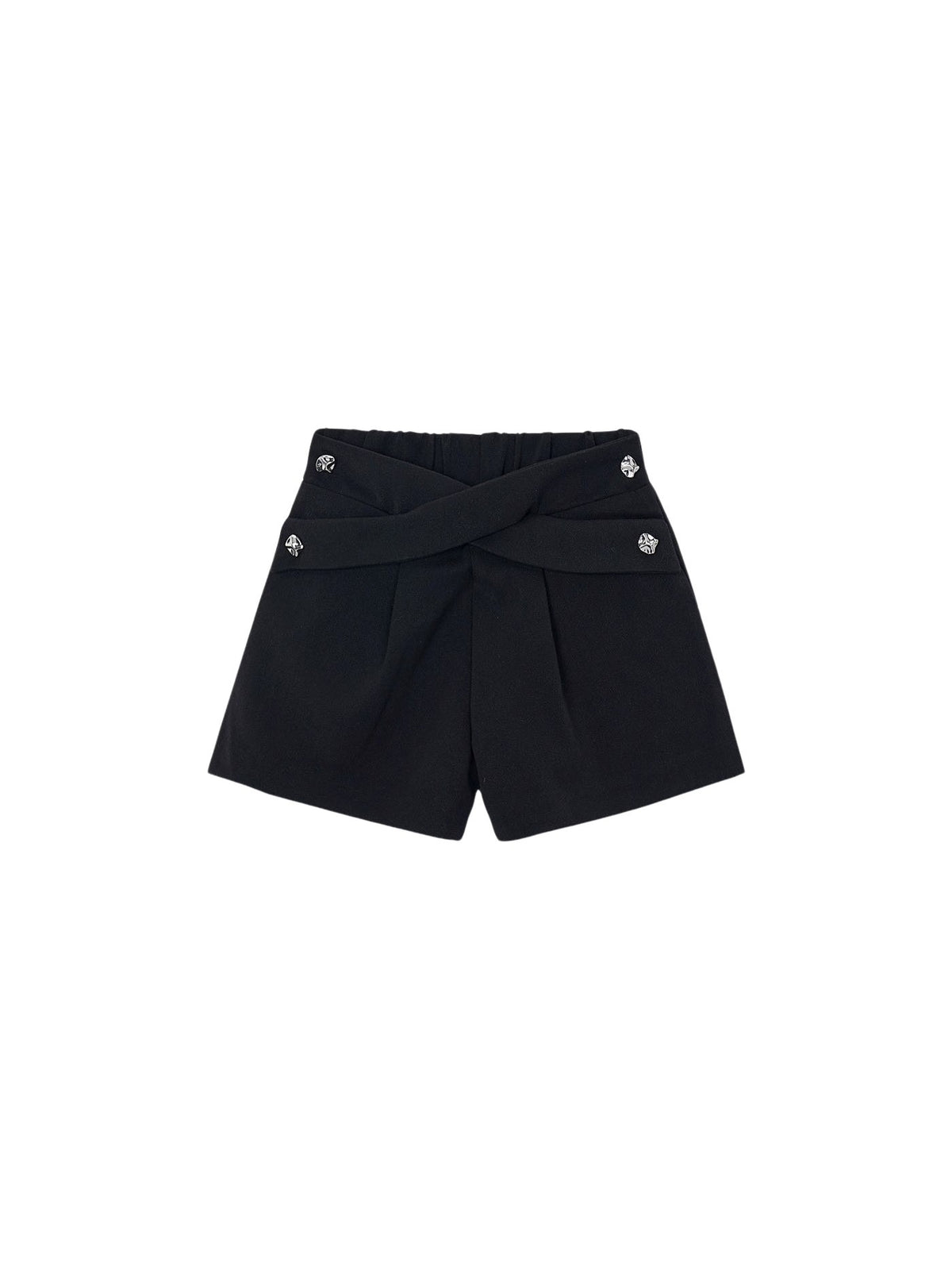 Bermuda cinto trespasse Preto (Preto)  para Menina - Mayoral