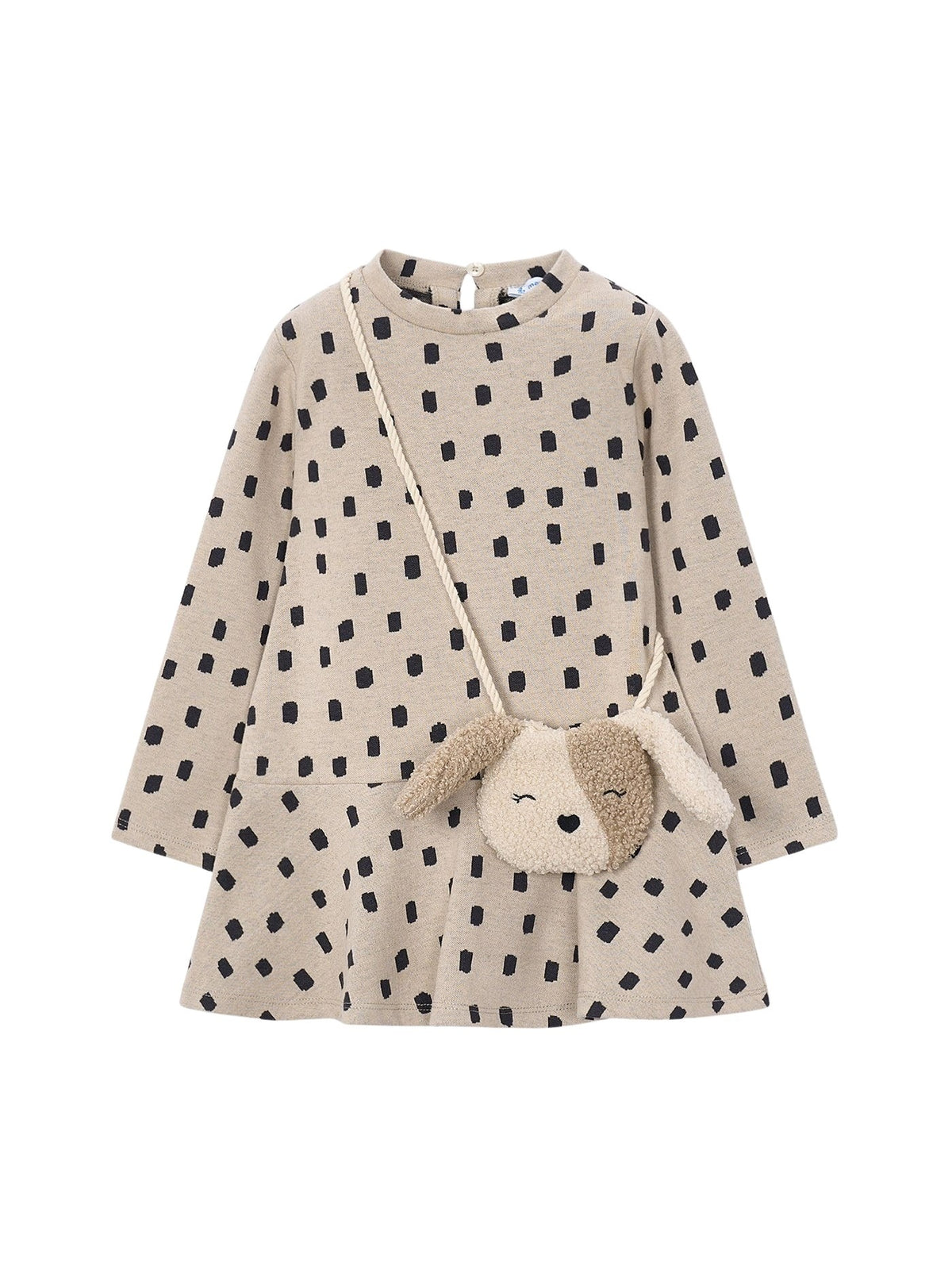Vestido jaquard c/bolsa Quinoa vig (Bege)  para Menina - Mayoral