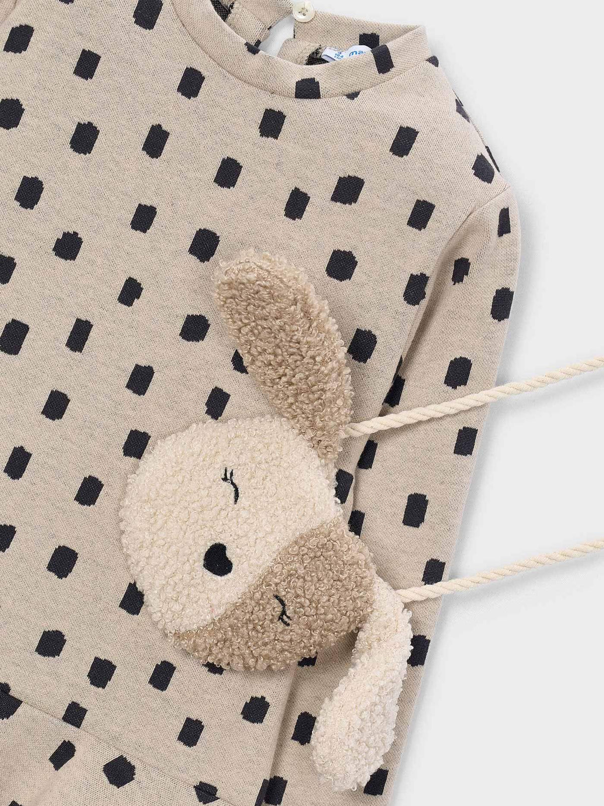 Vestido jaquard c/bolsa Quinoa vig (Bege)  para Menina - Mayoral