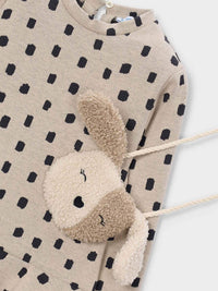 Vestido jaquard c/bolsa Quinoa vig (Bege)  para Menina - Mayoral