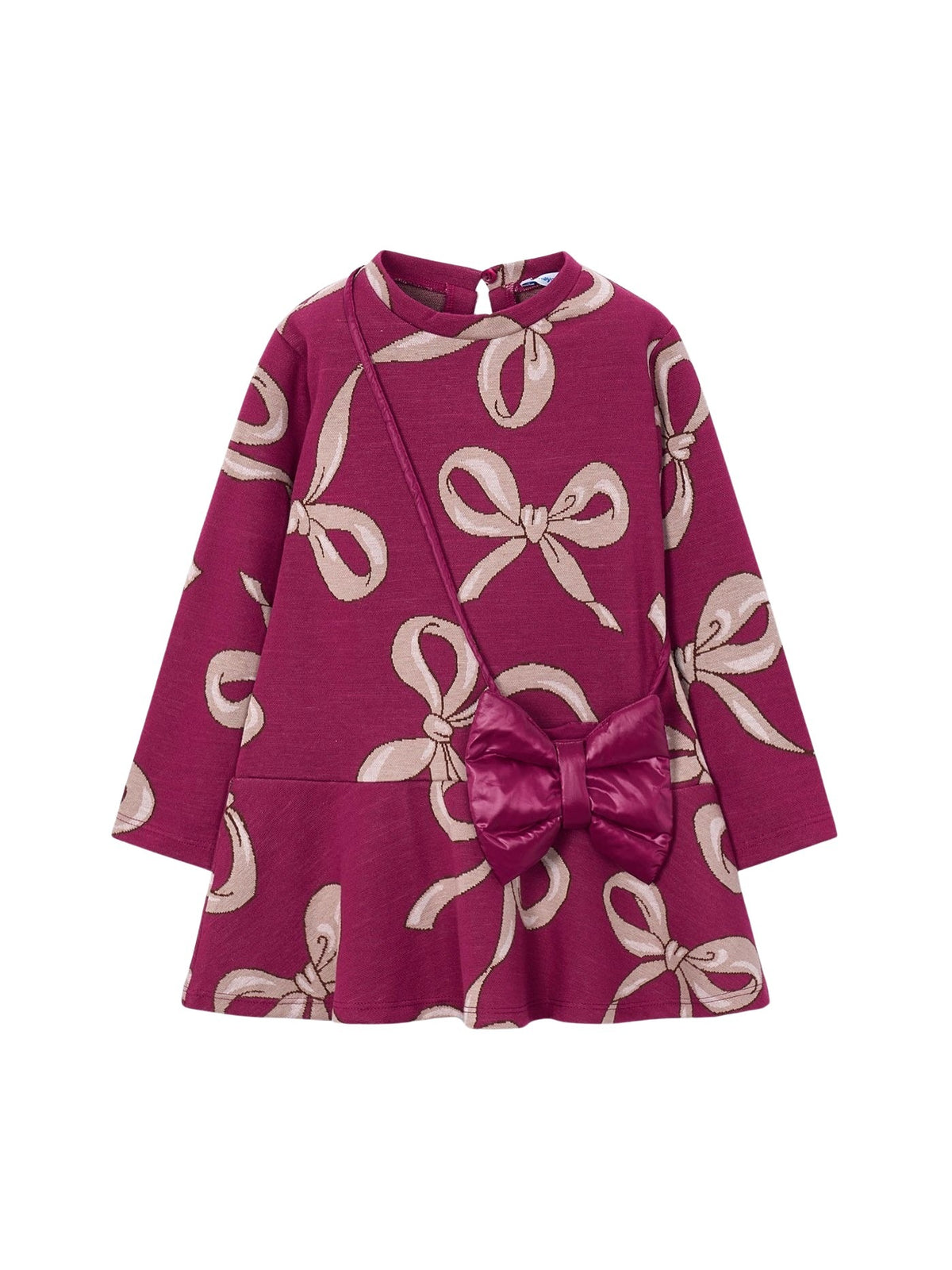 Vestido jaquard c/bolsa Framboesa (Vermelho Escuro)  para Menina - Mayoral