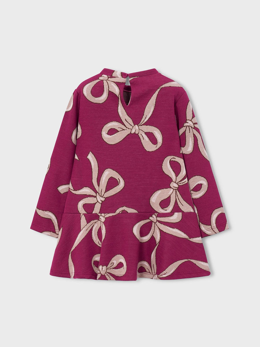 Vestido jaquard c/bolsa Framboesa (Vermelho Escuro)  para Menina - Mayoral