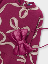 Vestido jaquard c/bolsa Framboesa (Vermelho Escuro)  para Menina - Mayoral