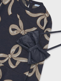 Vestido jaquard c/bolsa Marinho (Marinho)  para Menina - Mayoral