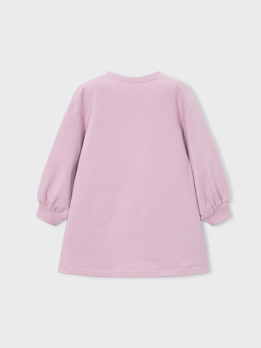Vestido felpa serigrafia Rosa malva (Lilás)  para Menina - Mayoral