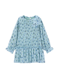 Vestido plissado estampado Anis (Verde Água)  para Menina - Mayoral