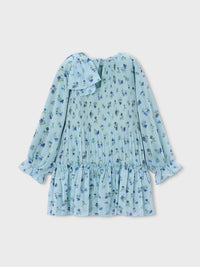 Vestido plissado estampado Anis (Verde Água)  para Menina - Mayoral