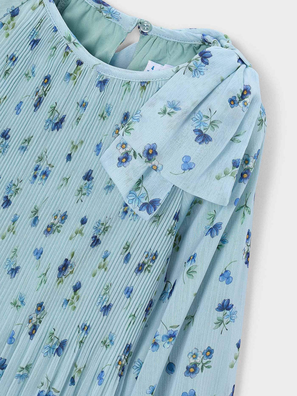 Vestido plissado estampado Anis (Verde Água)  para Menina - Mayoral