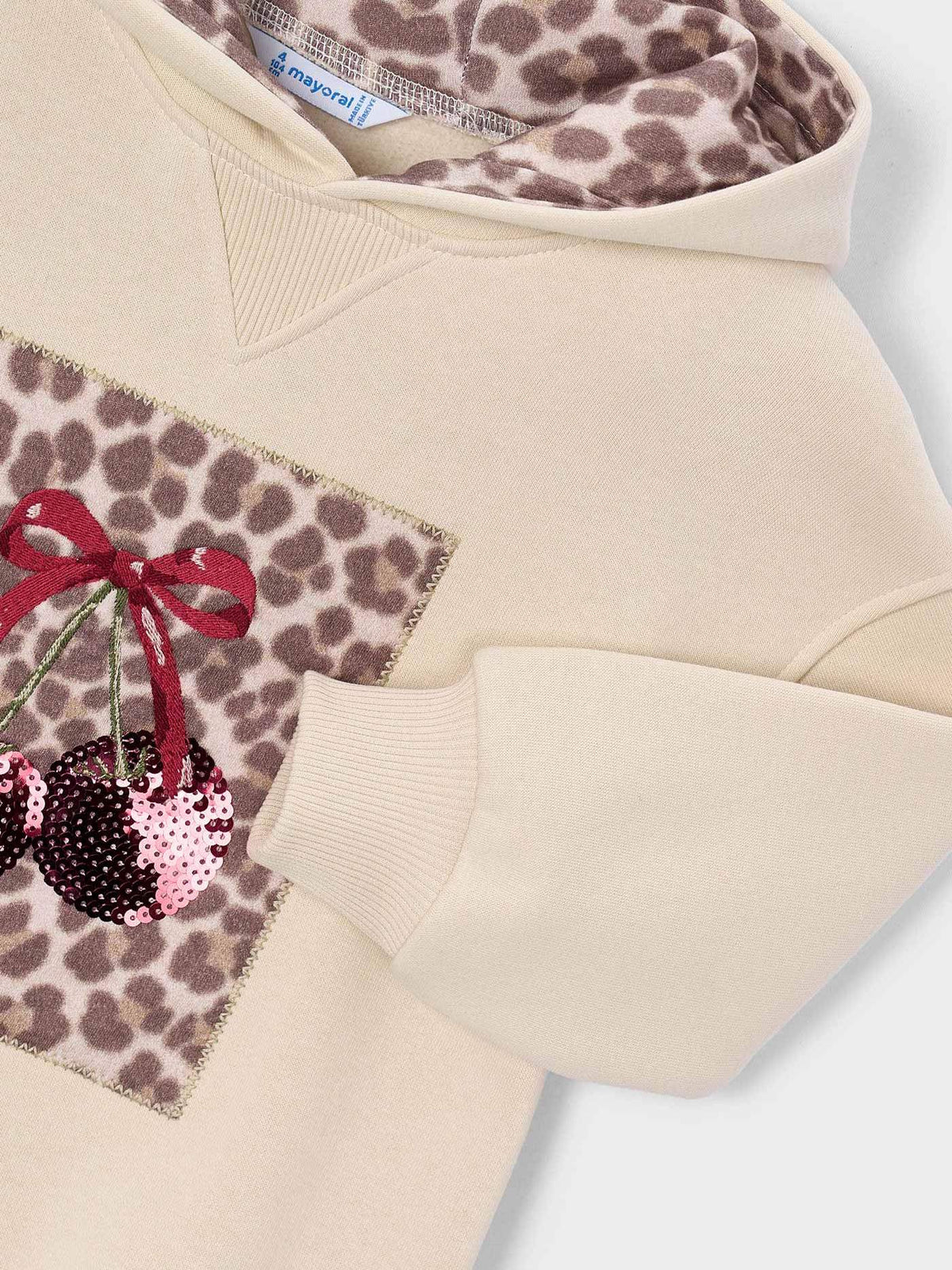 Vestido felpa carapuço Tofu (Bege)  para Menina - Mayoral