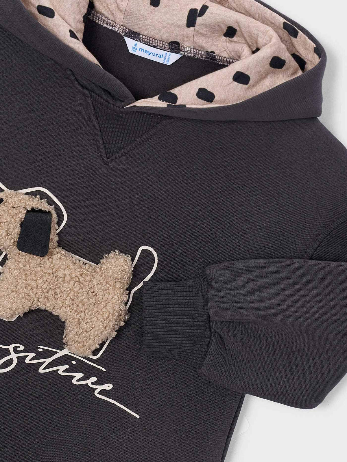 Vestido felpa carapuço Carvão (Cinza Escuro)  para Menina - Mayoral