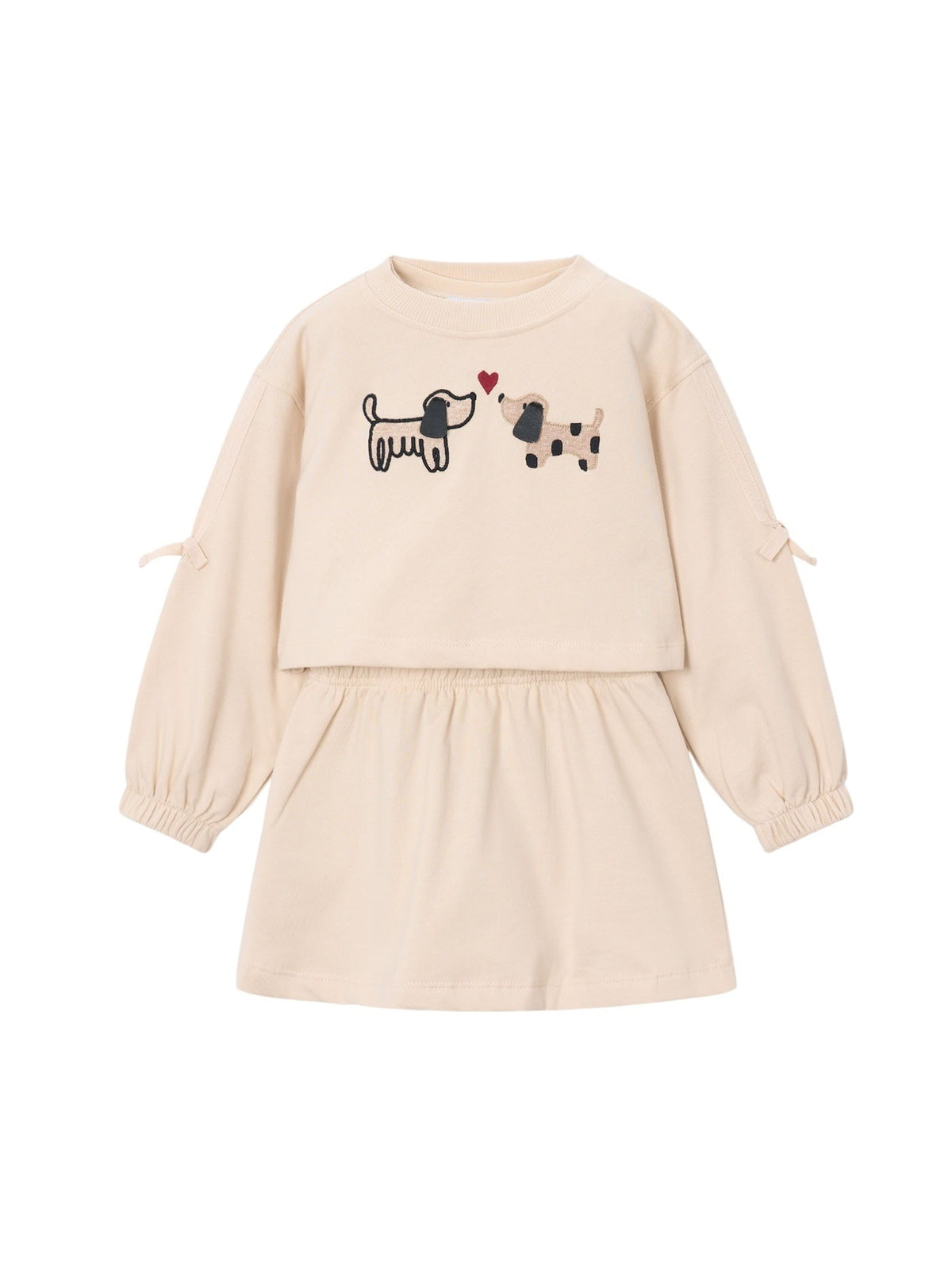 Vestido felpa bordado Tofu (Bege)  para Menina - Mayoral