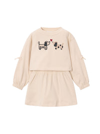 Vestido felpa bordado Tofu (Bege)  para Menina - Mayoral
