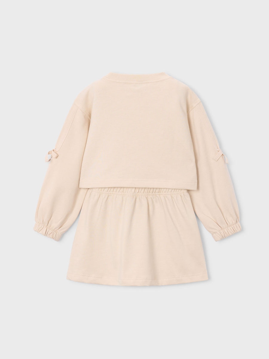 Vestido felpa bordado Tofu (Bege)  para Menina - Mayoral