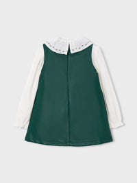 Vestido combinado V.garrafa (Verde Escuro)  para Menina - Mayoral