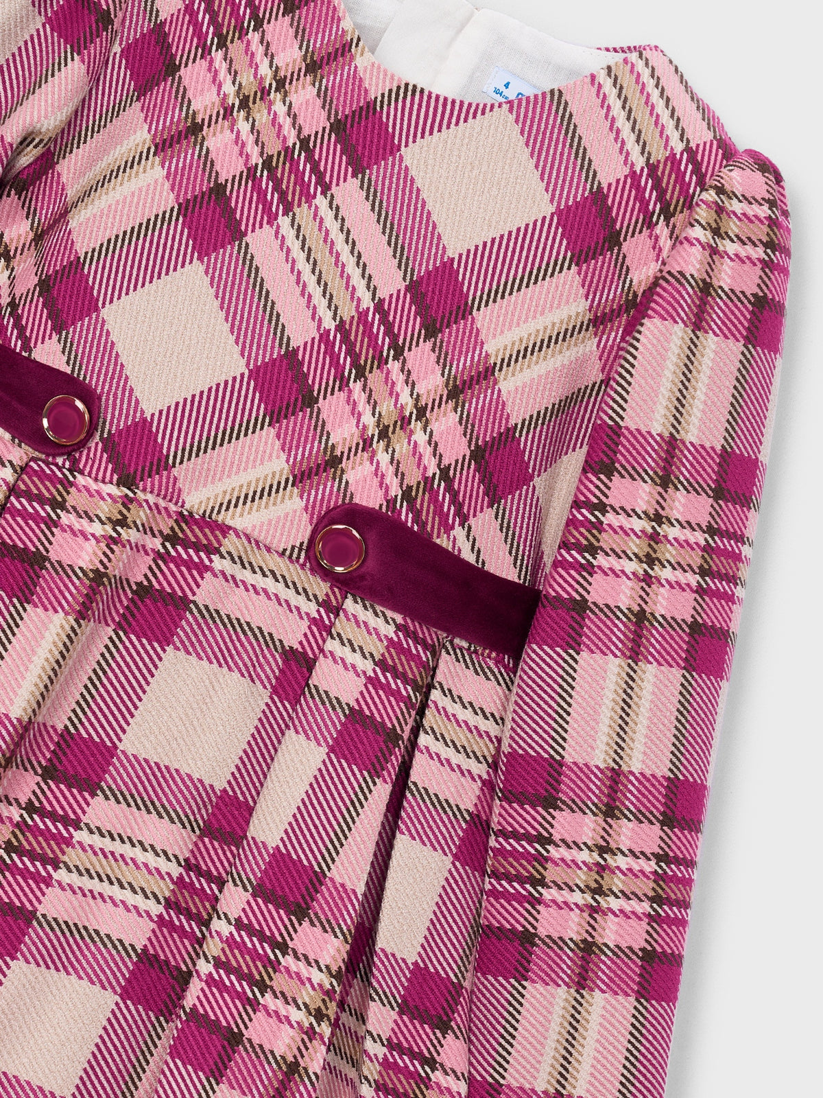 Vestido xadrez Framboesa (Vermelho Escuro)  para Menina - Mayoral