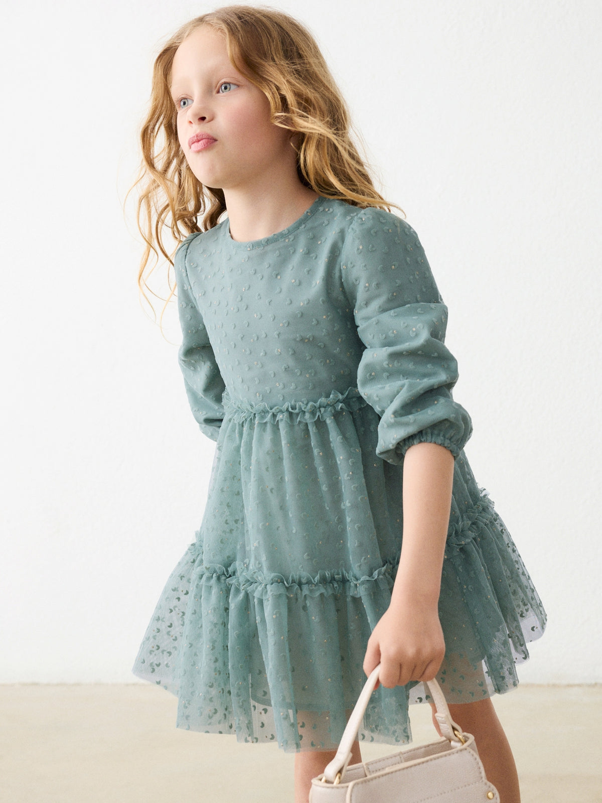 Vestido tule fantasia Loureiro (Azeitona)  para Menina - Mayoral