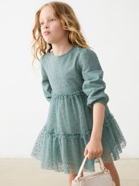Vestido tule fantasia Loureiro (Azeitona)  para Menina - Mayoral