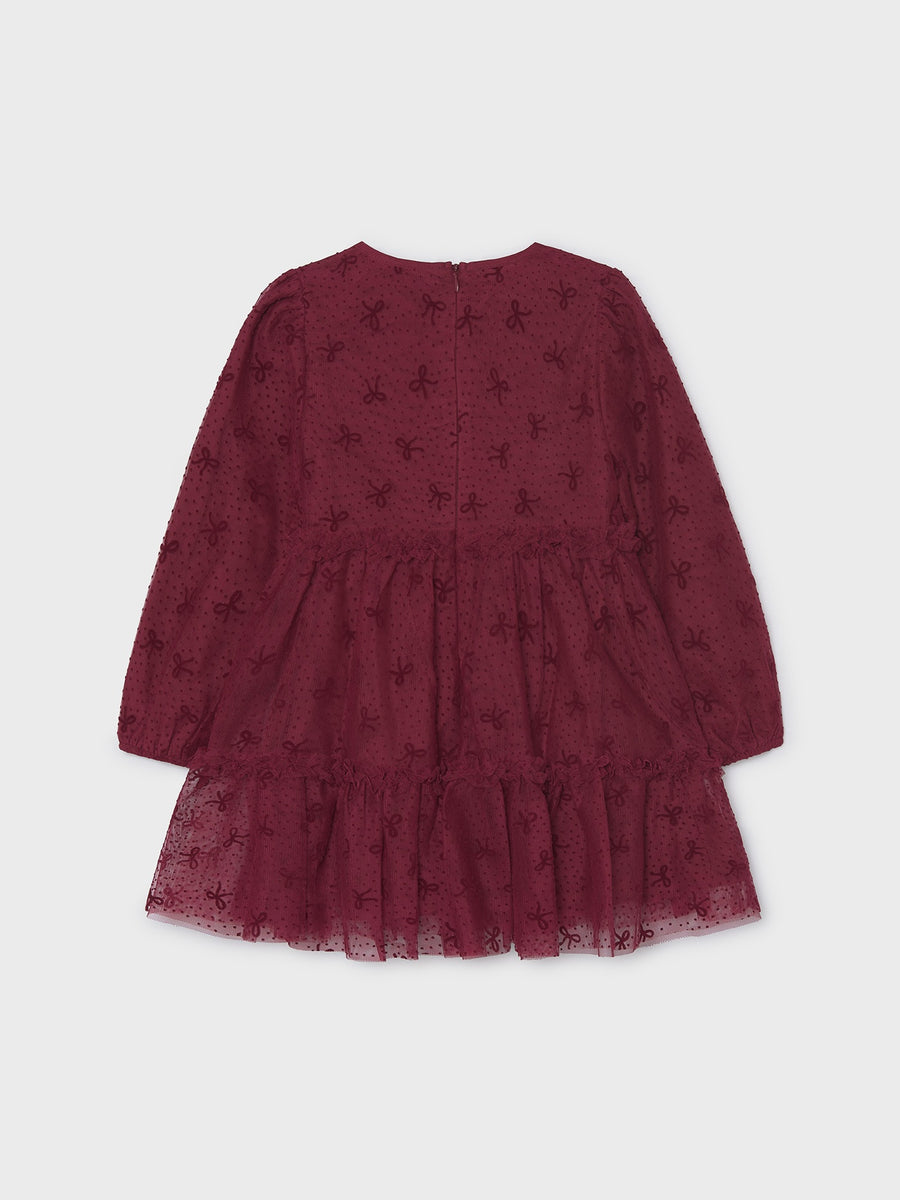Vestido tule fantasia Framboesa (Vermelho Escuro)  para Menina - Mayoral