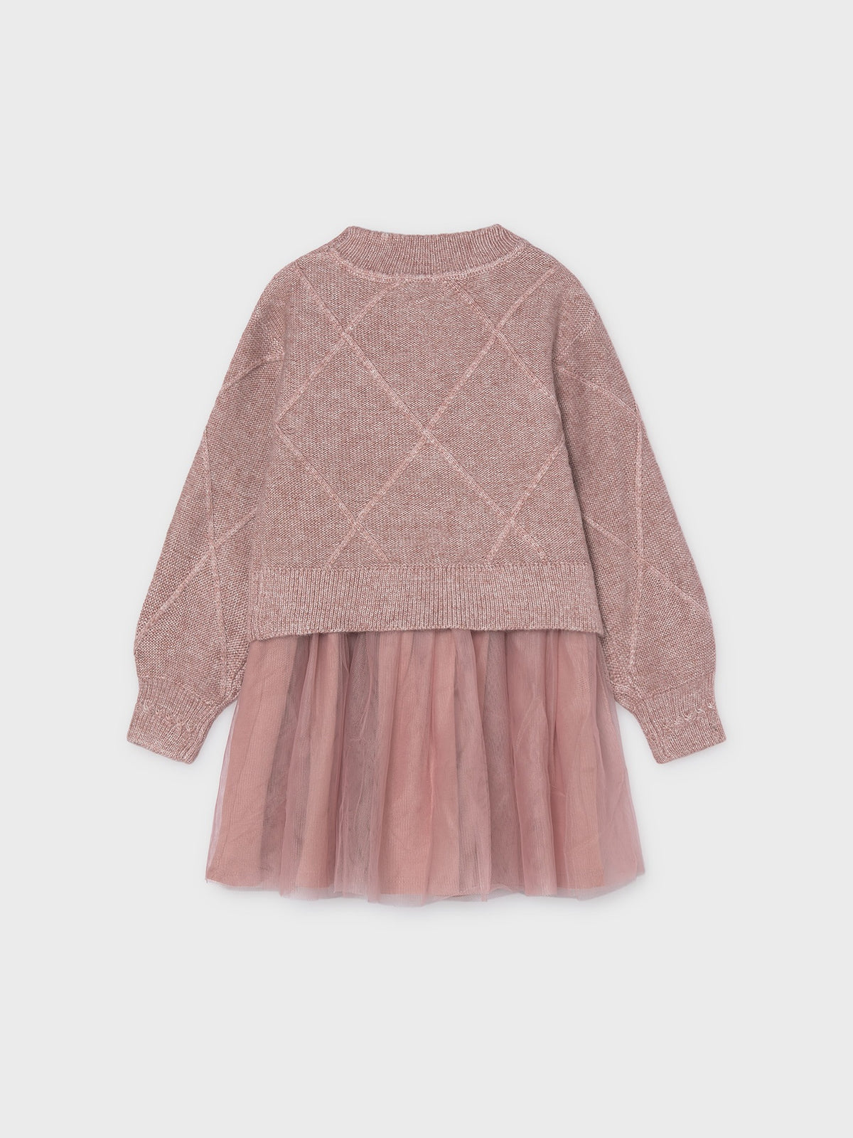 Vestido tricô comb. laços Quarto vig (Rosa)  para Menina - Mayoral