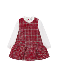 Conj. vestido blusa combinado Vermelho (Vermelho)  para Menina - Mayoral