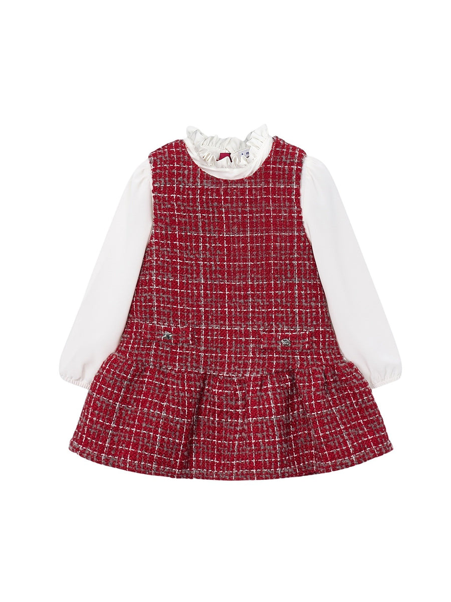 Conj. vestido blusa combinado Vermelho (Vermelho)  para Menina - Mayoral