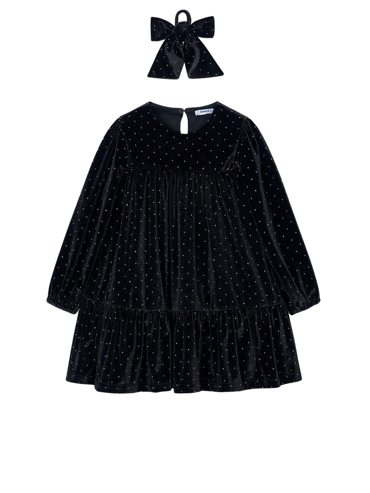 Vestido veludo Preto (Preto)  para Menina - Mayoral