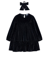 Vestido veludo Preto (Preto)  para Menina - Mayoral